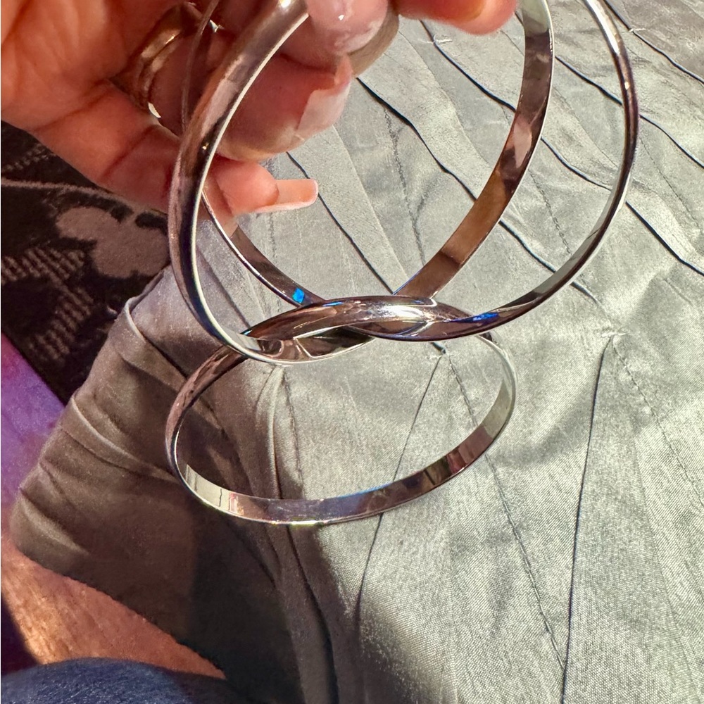 3 piece Silver Bangle Set - Picture 3 of 6